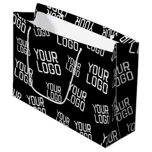 Your Design or Business Logo Random Placement Large Gift Bag