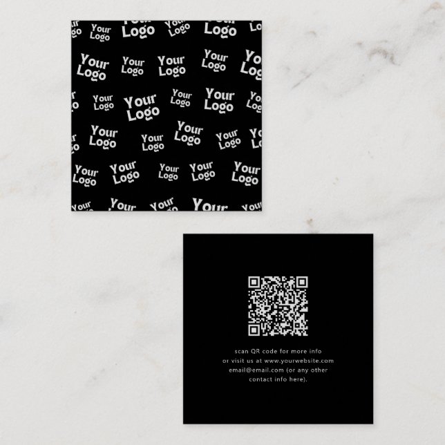 Your Design or Business Logo | Random Placement Square Business Card (Front/Back)