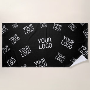 Your Design, Photo or Business Logo Randomly Tiled Beach Towel