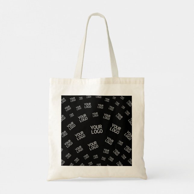 Your Design, Photo or Business Logo Randomly Tiled Tote Bag (Back)