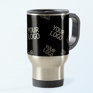 Your Design, Photo or Business Logo Randomly Tiled Travel Mug