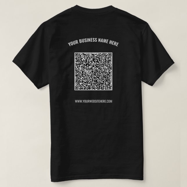 Your Design Promotional QR Code Business T-Shirt (Design Back)