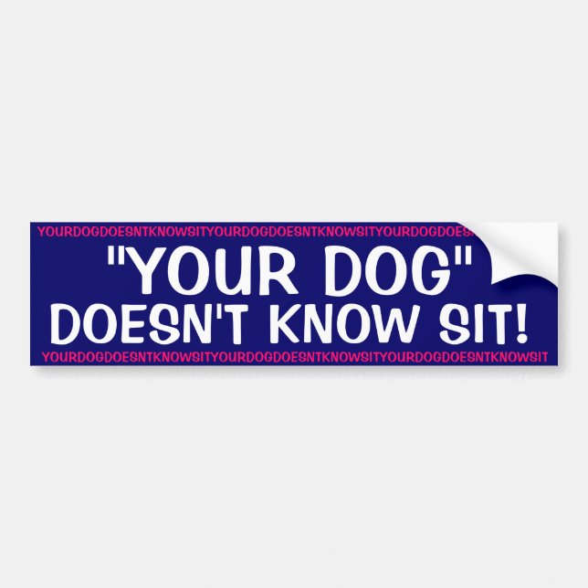 Your Dog doesn't know sit ! Bumper Sticker (Front)