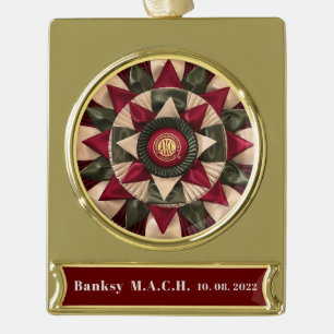 Your Dog Master Agility Ribbon Personalised  Gold Plated Banner Ornament