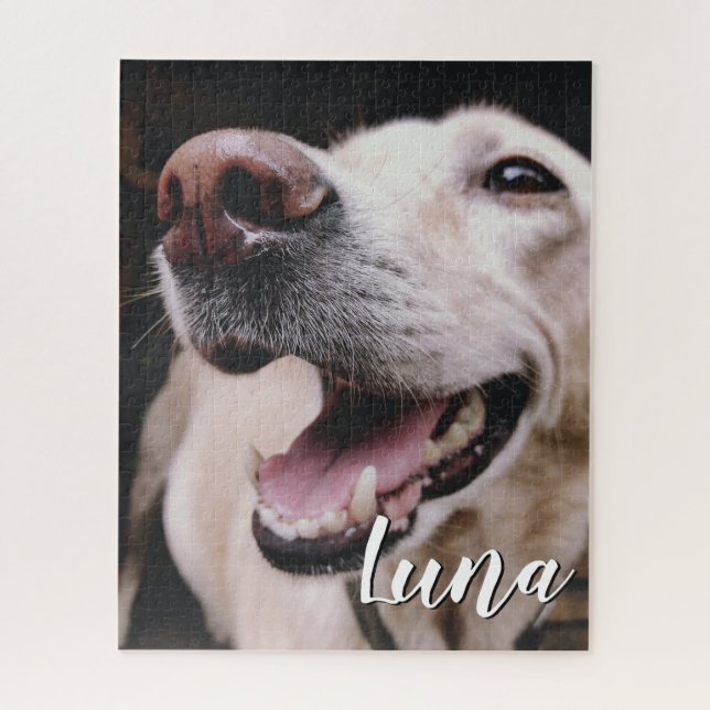 Your Dog Pet Photo Personalised Name Dog Mum Jigsaw Puzzle (Vertical)