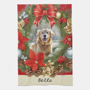 Your Dog Pet Photo Picture Festive Christmas Tea Towel