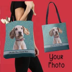 Your Dog Photo Name Font Colour Options Tote Bag