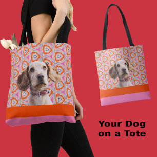 Your Dog Photo Name Font Colour Options  Tote Bag
