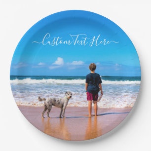 Your Dog Photo Paper Plates with Custom Text