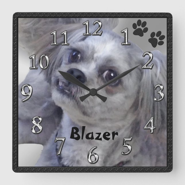 Your Doggy PHOTO and NAME Personalised Clock (Front)