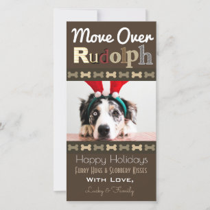 Your Dogs Christmas Reindeer Holiday Card