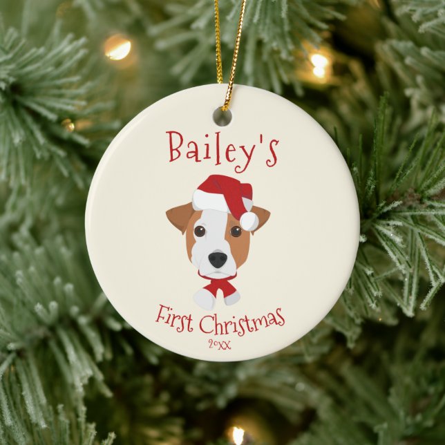 Your Dog's First Christmas - Cute Jack Russell Ceramic Tree Decoration (Tree)