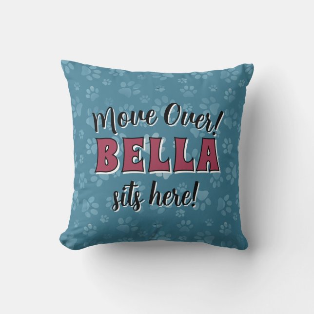 Your Dog's Name Funny Design Accent Pillow (Front)