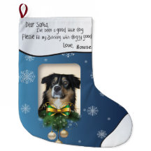 YOUR DOG'S PHOTO Blue Snowflake I've Been Good