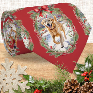 Your Dog's Photo Custom Men's Christmas Tie