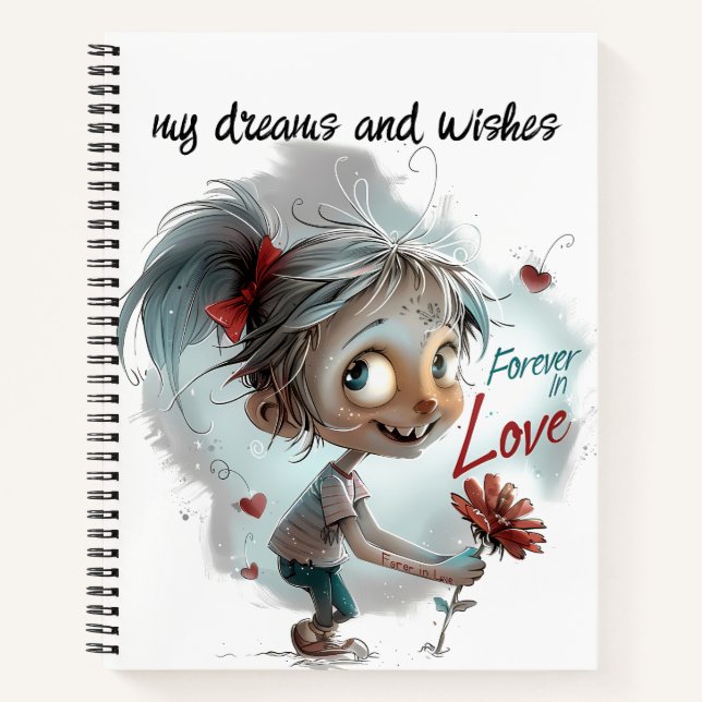 Your Dreams with 'My Wishes' Spiral Notebook (Front)