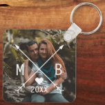 Your Elegant Classy Monogrammed Love Heart Arrows Key Ring<br><div class="desc">Cute romantic love heart and crossed arrows in a stylish modern typography font. With option to personalise or customise with photo of your choice. Unique keepsake,  birthday,  anniversary,  Valentine's Day gift,  or Christmas stocking stuffer. Easily customisable with a photograph of your choice.</div>