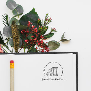 Your Elegant Vintage Custom Library Books Rubber Stamp