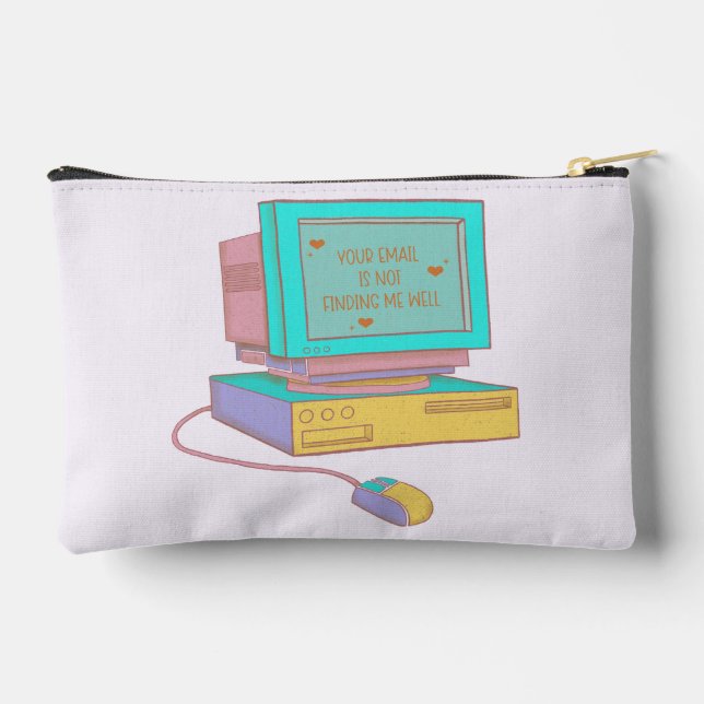 Your Email Is Not Finding Me Well Funny Retro Accessory Pouch (Back)