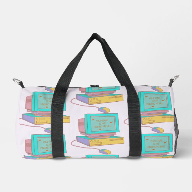 Your Email Is Not Finding Me Well Funny Retro Duffle Bag (Front)