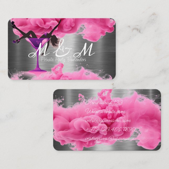 Your Event's Bar Service Private Party Bartender Business Card (Front/Back)