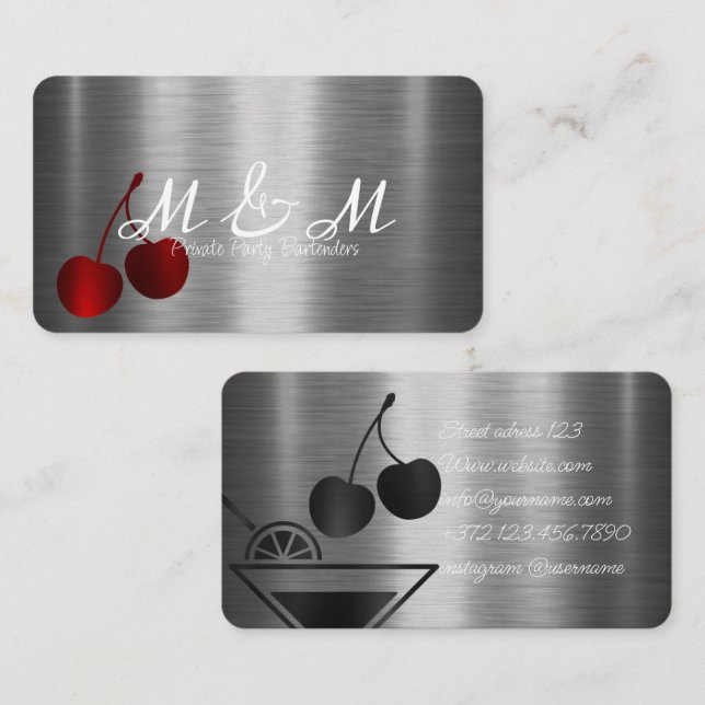 Your Event's Bar Service Private Party Bartender Business Card (Front/Back)