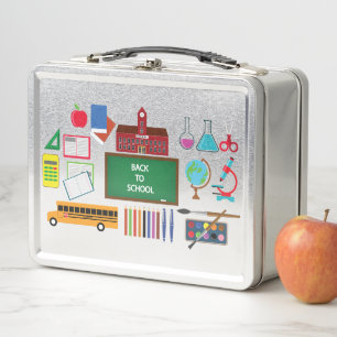 Your Everyday Essential Steel Finish School  Metal Lunch Box