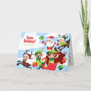 Your Face Here! Family of 5 Funny Christmas Holiday Card