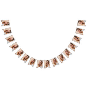 Your face on a personalised graduation bunting