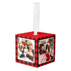 Your Family 4 Photo Collage Red Plaid