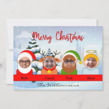 Your Family as Santa Reindeer Elf and Angel Photo