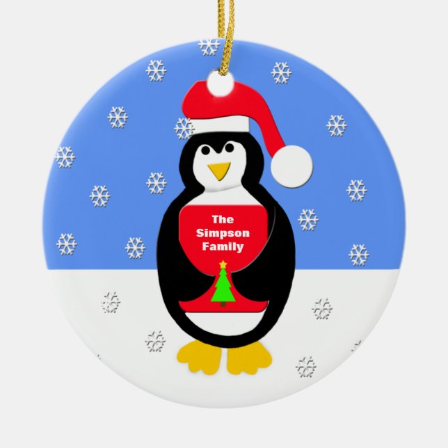 Your Family Christmas Ornament -- Penguin (Front)