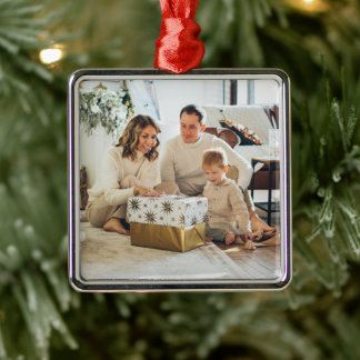 Your family Christmas photo Metal Tree Decoration