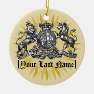 Your Family Crest with name Holiday Ornament