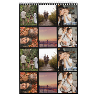 Your  Family Custom Photo Calendar Black 2025