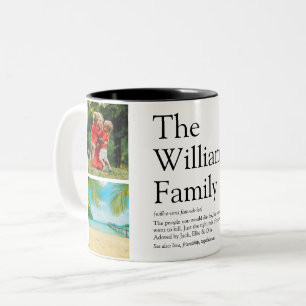 Your Family Definition 4 Photo Modern Two-Tone Coffee Mug