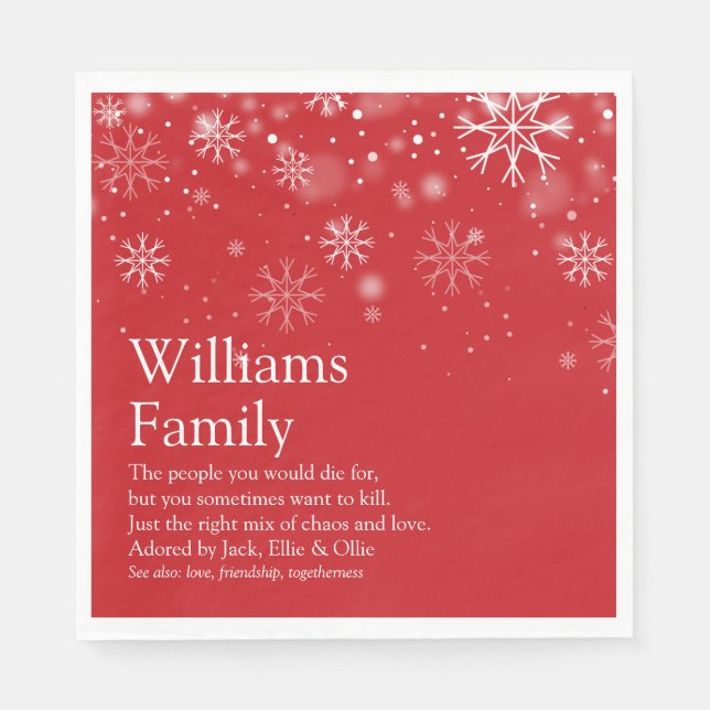 Your Family Definition Personalised Christmas Napkin (Front)