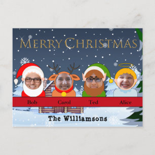 Your Family is Santa Reindeer Elf and Angel Photo Postcard