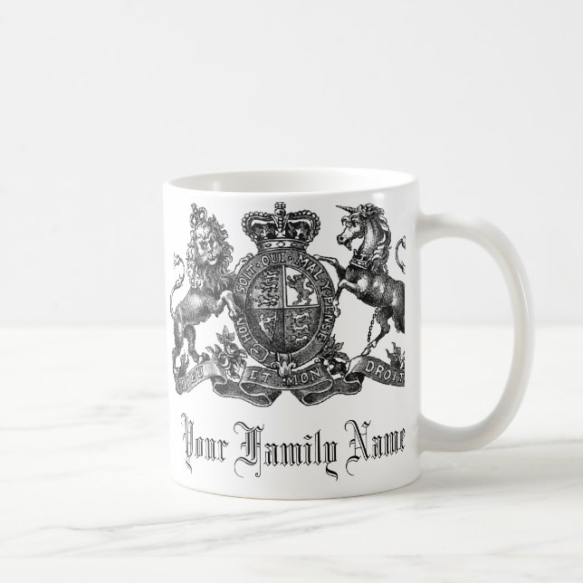 Your Family Name Customisable Crest Coffee Mug (Right)