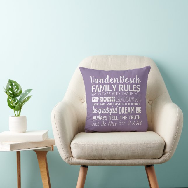 Your Family Name Family Rules & Established Date Cushion (Chair)