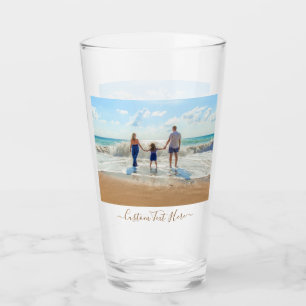 Your Family Photo and Custom Text Glass
