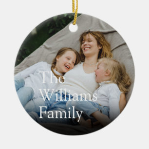 Your Family Photo and Definition Modern Fun Ceramic Tree Decoration