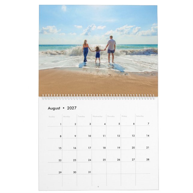 Your Family Photo Calendar Gift Personalised Text (Aug 2027)