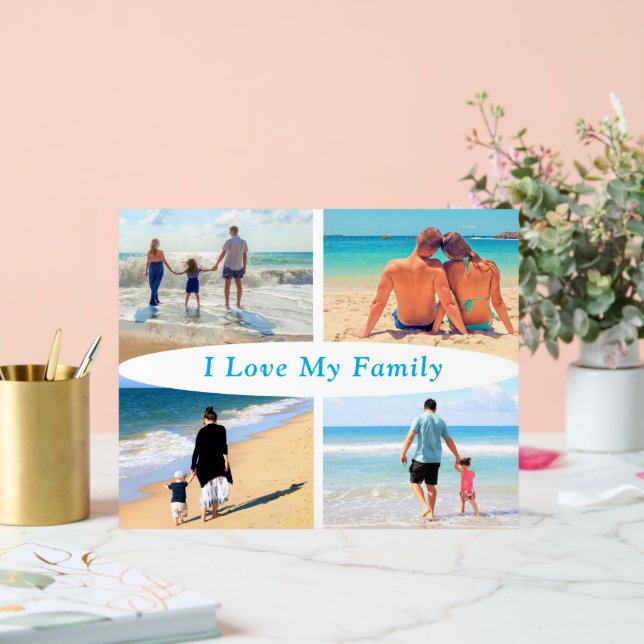 Your Family Photo Collage Acrylic Sign with Text (Wedding)