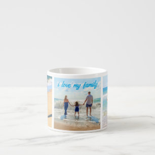 Your Family Photo Collage Espresso Cup Custom Text