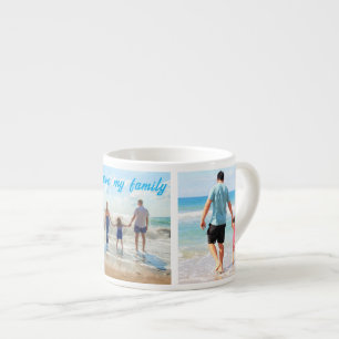 Your Family Photo Collage Espresso Cup with Text