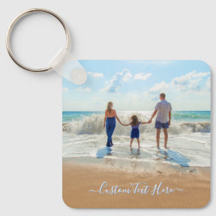 Your Family Photo Keychain Gift with Custom Text