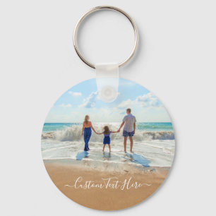 Your Family Photo Keychain with Custom Text