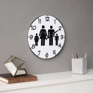 Your Family Photo On A  Large Clock