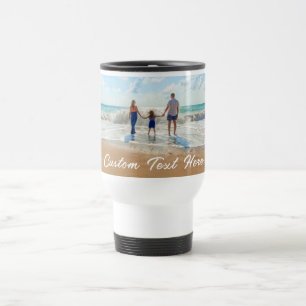 Your Family Photo Travel Mug Gift with Custom Text